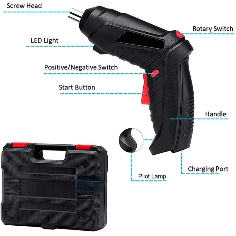 Kidsjoy 3.6V Cordless Electric Screwdriver Set with 47 Bits photo 5