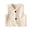Beige, variant on Toddler Girls Boys Infant Fuzzy Teddy Vest Coat Furry Fleece V-Neck Sleeveless Gilet with Button Down Warm Plush Sherpa Outerwear (Black, 5-6 Years)