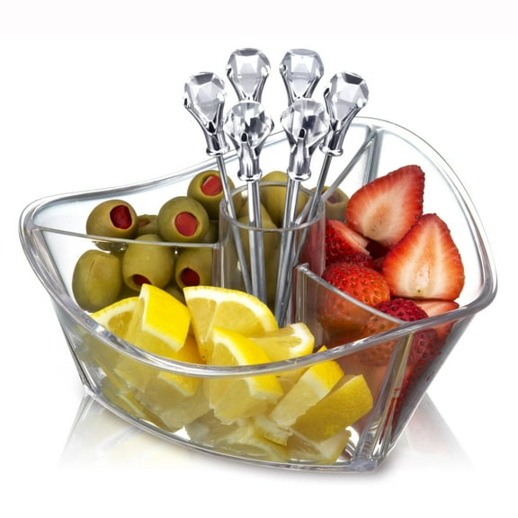 Prodyne Happy Hour Acrylic Garnish Server, One Size, Clear