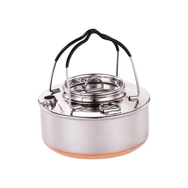 Hervidor de agua para acampar, hervidor de té para acampar, cocina, hervidor de agua duradero para exteriores, tetera 0.9L Cola Hervidor al aire libre