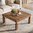thumbnail image 5 of Tribesigns Square Wood Coffee Table, 39-Inch Farmhouse Coffee Table, Rustic Center Table for Living Room, Easy Assembly, Brown, 5 of 7