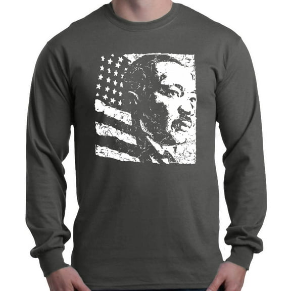 Shop4Ever Men's Martin Luther King Jr. Long Sleeve Shirt Small Charcoal