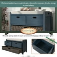 thumbnail image 6 of Solid Wood Storage Bench with 2 Drawers and Removable Basket, Narrow Entryway Shoe Bench with Storage and Removable Cushion for Hallway Living Room, Fully Assembled, Navy, 6 of 9
