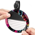 thumbnail image 2 of Zebra 2pcs PU Leather Round Bag Tags with Privacy Cover and Name ID Tag - Suitcase Tags for Travel Luggage, Handbags, Backpacks, School Bags, 2 of 6