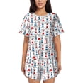 thumbnail image 1 of Fotbe Lighthouse And Beacon Conjunto de Pijama Estampado para Mujer, 2 Piezas, Ropa de Dormir con Camiseta de Manga Corta y Shorts Suaves-XX-Large, 1 of 6