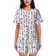 thumbnail image 1 of Fotbe Lighthouse And Beacon Conjunto de Pijama Estampado para Mujer, 2 Piezas, Ropa de Dormir con Camiseta de Manga Corta y Shorts Suaves-Medium, 1 of 6