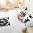 thumbnail image 4 of Erosebridal Kids Raccoon Bedding Comforter Set 7pcs, Cute Animal Queen Bedding Sets, White Grey, 4 of 7