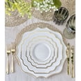 thumbnail image 2 of " OCCASIONS " 10 Pieces Round 13.25'' Round, Party Decoration Disposable Charger Plates (Scalloped Imperial White & Gold), 2 of 6