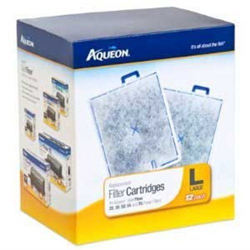 06419 Filter Cartridge, Large, 12-Pack, Fits Aqueon QuietFlow 20 and larger  Power Filters By Aqueon