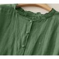 thumbnail image 3 of Womens Cotton Linen Waistcoat Button Down Sleeveless Lightweight Vests Casual Solid Color Fashion Ruffled Jackets, 3 of 6