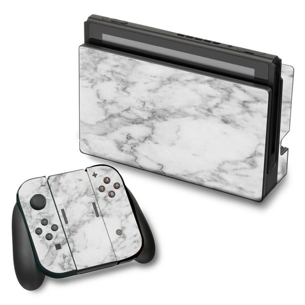 Skin Decal For Nintendo Switch Vinyl Wrap Grey And White Marble