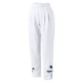 thumbnail image 5 of Baqcunre Women's Casual Solid Color Elastic Waist Hollow-Out Cotton and Linen Pants,Color White,Size S-XXL, 5 of 6
