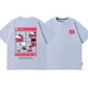 thumbnail image 4 of Camiseta ins de cuello redondo de algodón puro de manga corta de Color sólido de dibujos animados japoneses de Hello Kitty para mujer, camiseta de estilo callejero de verano, 4 of 4
