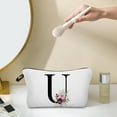 thumbnail image 5 of LanSuare Personalized Makeup Bag, Alphabet Initial Cosmetic Pouch, Gift for Women, Bridesmaid/Mom/Bride Travel Organizer, 5 of 6
