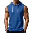 thumbnail image 2 of Mens Tank Tops Plus Size Casual Sleeveless Summer t-Shirt Lightweight Comfy Cut Off Gym Workout Hooded Muscle Tees, XL, 2 of 7