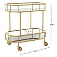 thumbnail image 5 of SAFAVIEH Silva 2 Tier Modern Glam Octagon Bar Cart with Casters, Brass/Tinted Glass, 5 of 8
