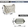 thumbnail image 2 of 15" Waterproof Foldable Laundry Hamper - Rectangular Cotton Linen Laundry Basket with Handles, Dirty Clothes Basket, Canvas Organizer Basket /Toy Bins for Family, School, Car (Multiple Gray Elephant), 2 of 6