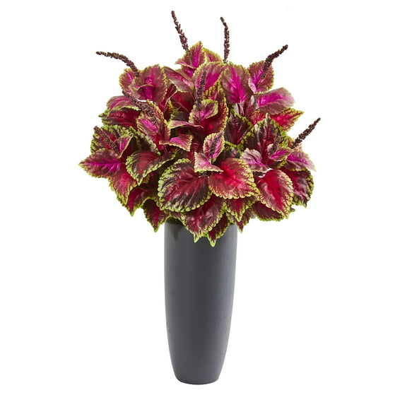 Nearly Natural 39” Coleus Artificial Plant in Gray Planter