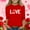 Red, variant on dazeni Girls Holiday T Shirts Love Letter Print Crewneck Tops 3/4 Length Sleeve Shirts Casual Basic Blouse Valentine's Day Outfits Pink