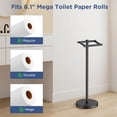 thumbnail image 3 of TVOFEK Freestanding Toilet Paper Holder Stand, Toilet Roll Holder Stainless Steel, Post Pivoting Design & Stable Weighted Base, Matte Black, 3 of 15