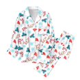 thumbnail image 4 of Women's Breathable Christmas Pajamas Set Long Sleeve Button Shirt and Stretch Pants Ensemble for Home Comfort, 4 of 8