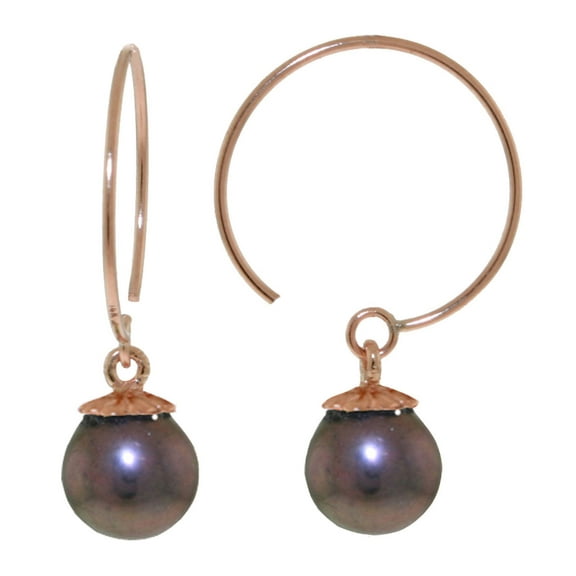 Galaxy Gold 14K Rose Gold 4 Carat Natural Pearl Hoop Earrings - June Birthstone - Balance & Intuition - Fine Jewelry for Women