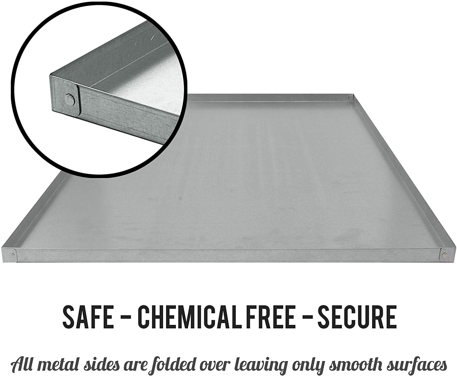 KOPEKS - Heavy Duty Multipurpose Replacement Metal Tray - Galvanized - Rust & Crack Proof - Several for Pet Crates, Grease Trap and Others