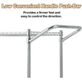 thumbnail image 5 of Lumiparty Heavy Duty 2-Tier Wire Rack Cart On Wheels, Commercial Grade Rolling Utility Cart for Kitchen Pantry Steel Frame with Handle & Shelves, Silver, 5 of 7