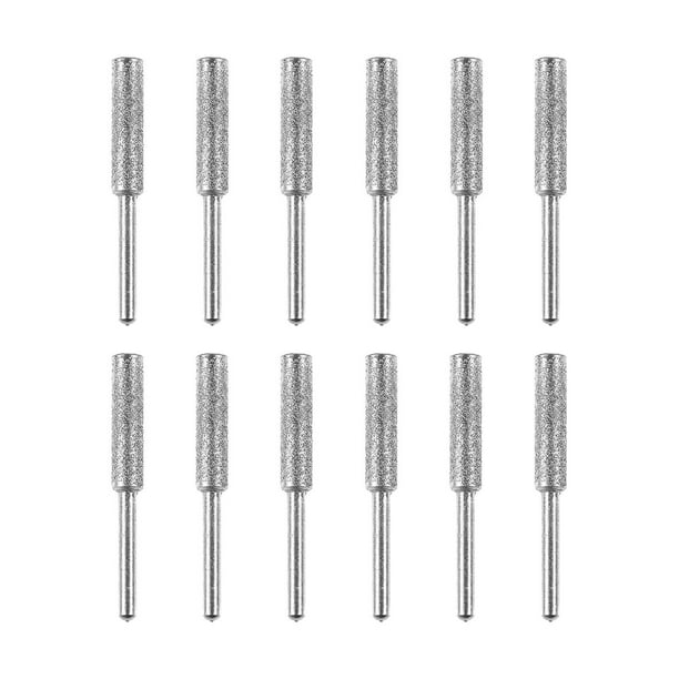 Kit de afilado de motosierra con 12 brocas de diamante y amoladora. Plata 4.8mm