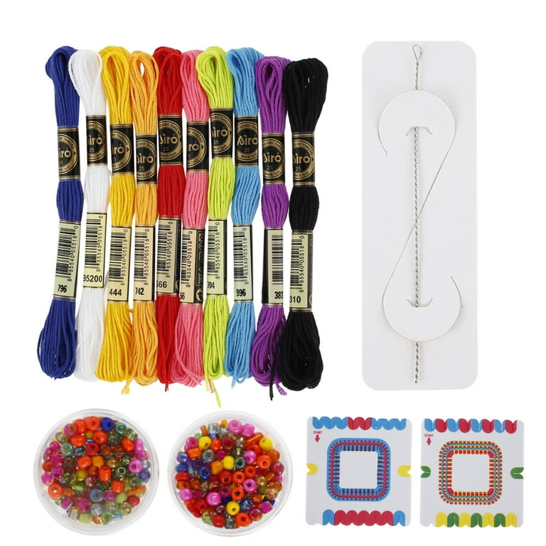 Adifare Color Rope Bead Kit Girl Friendship Bracelet Making Kit Color Bead  Tool Kit Girl Handicrafts Color String Friendship Bracelet 