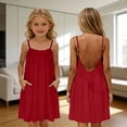 thumbnail image 2 of Splozh Toddler Girl Summer Dress Little Girls Casual Sleeveless Dresses Summer Swing Twirly Sundress Kids Cute Sun Dress,Red,4-5 Years, 2 of 5