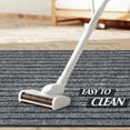 thumbnail image 6 of Morefany Outdoor Indoor Runner Rug Custom Size Rugs Non-Slip Hallway Carpet Runners with Rubber Backing Mat for Kitchen Entryway Garage Laundry 4ft x 16ft, Grey Striped, 6 of 7