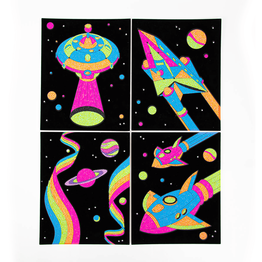 Diamond Dotz Neon Flock Space Diamond Painting Kits for Adults - Colorful Diamond Art Kits a Relaxing Creative Craft Kit with Dotz Gems 10x8