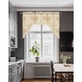 thumbnail image 3 of Yellow Boho Floral Swag Valances for Windows, Small Curtains Drapes, Vintage Ethnic Tribe Abstract Art Kitchen Window Curtains Over Sink Window Treatment Valance for Bedroom/Bathroom 56"x36", 3 of 5