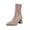 Khaki, variant on Women's Knit Pointed Toe Boots Stretch Sock Booties with Block Heel Dress Boots for Fall Winter Breathable Comfortable Mid Calf Bootie