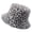 Gray, variant on Women Leopard Print & Pure Black Dual-Side Wearable Fisherman Bucket Hat Summer Sun Protection Travel Cap