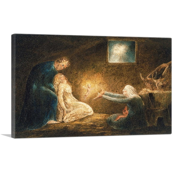 ARTCANVAS The Nativity Canvas Art Print by William Blake - Size: 26" x 18" (1.50" Deep)