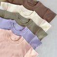 thumbnail image 4 of XXWXYD Girls Solid Cotton Crop Tops, Short Sleeve Crewneck Activity Shirts for Toddler Kids, Basic Plain Fashion Tees Breathable Comfort Fit, 4 of 9