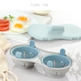 thumbnail image 2 of Ounissouiy Microondas Horno Huevos Cazador furtivo Doble taza Huevo Cocina Molde de vapor Herramienta de cocina Utensilios de cocina para el hogar Cocina y Comedor, 2 of 6