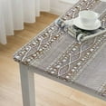 thumbnail image 4 of HAOXIT   Farmhouse Style Linen tablecloths, Wrinkle Resistant Washable Dining Room Table Cloths for  Rectangle Tables - Hemstitch Light Coffee 40*40, 4 of 7