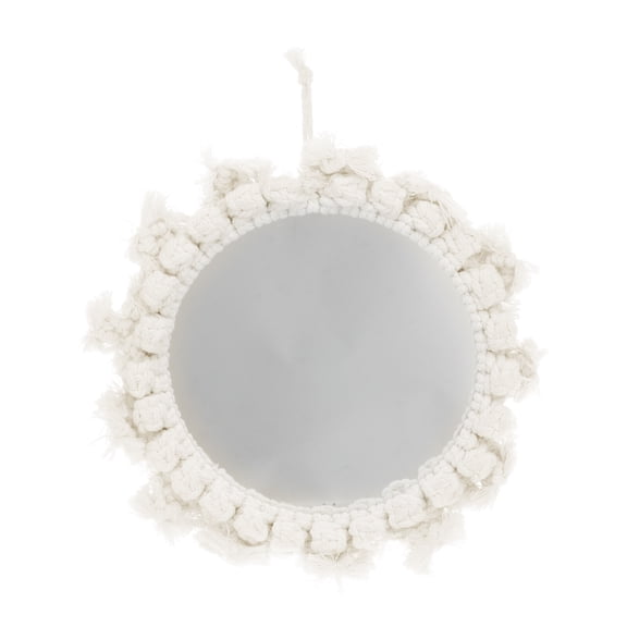 NUOLUX 1Pc Decorative Mirror Home Makeup Mirror Hotel Hanging Mirror Adornment (White)