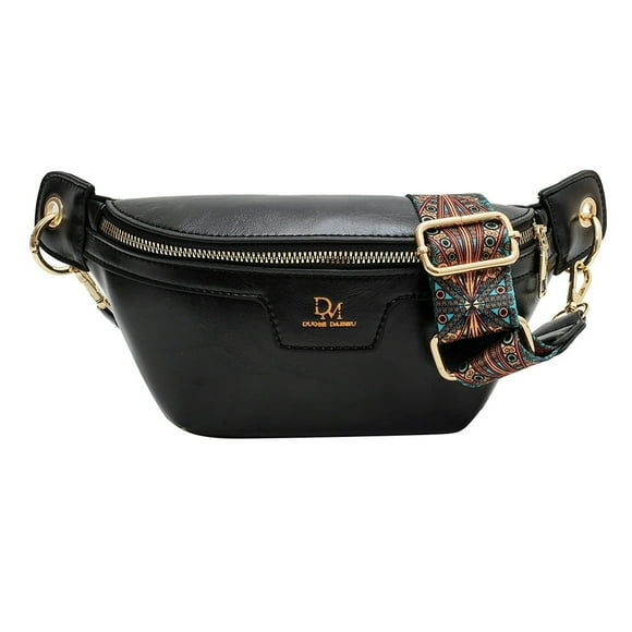 OUSITAID OUSITAID Retro Leather Fanny Pack Ladies Wide Strap Travel Crossbody Shoulder Bag (Brown)