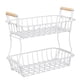 thumbnail image 5 of Cesta de frutas para encimera, recipiente para servir, gran capacidad, 2 niveles, almacenamiento de alambre metálico Blanco, 5 of 9
