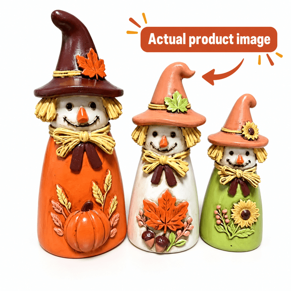 Vintage Wooden Scarecrow Fall Decor Set for Seasonal Home Decoration