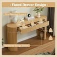 thumbnail image 6 of Christopher Knight Home 59.8" Retro Console Table, MDF Entryway Storage Table with 3 Drawers, Natural, 6 of 12