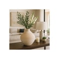 thumbnail image 2 of Decorative Rustic Inspired Glass Vase for Living Room Decor - Elegant Modern Flower Vase for House Accent, Bedroom, and Office Decor - Cute House Vase for Mantel or Table Centerpiece - 14", Ivory, 2 of 10