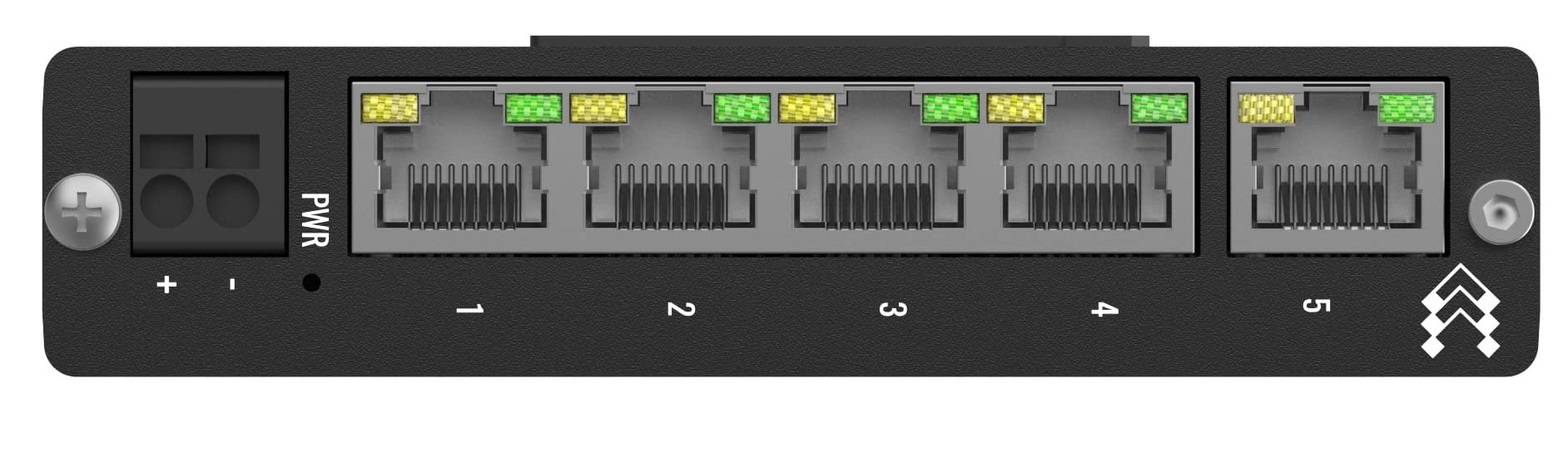 Teltonika TSW114000000 Model TSW114 DIN Rail Switch, Black; Integrated DIN Rail Bracket; 5X Ethernet Ports; Plug-N-Play; Aluminum Housing; Non-Blocking Bandwidth up to 10 Gbps; PSU Not Included