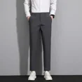 thumbnail image 3 of Pantalones de traje de hombre de talla grande Pantalones de verano rectos para hombre Negro Lujoso coreano Reseñas Muchas prendas de trabajo baratas 2024 Tela nueva en, 3 of 5