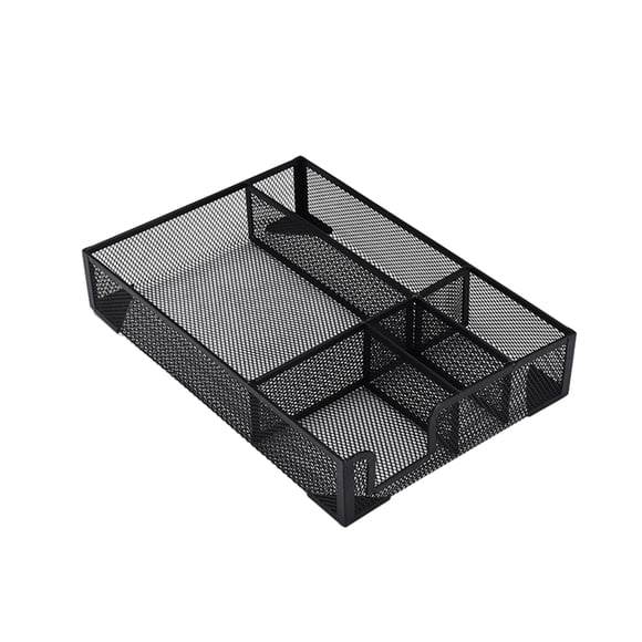 Seitruly Simplifique el marco de almacenamiento multicompartimento de la bandeja de metal resistente y de moda Carpetas de archivos A5 negro