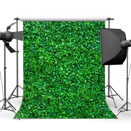 Greendecor Polyster 5x7ft Four Leaf Clover Backdrop Spring Green